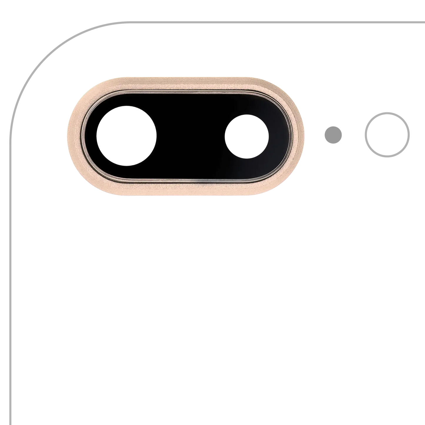 CRISTAL DE CAMARA CON ANILLO IPHONE 8 PLUS (AFTERMARKET PLUS) (DORADO)