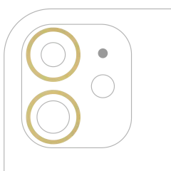 ANILLO PARA CAMARA IPHONE 11 (AMARILLO) (JUEGO DE 2 PIEZAS)
