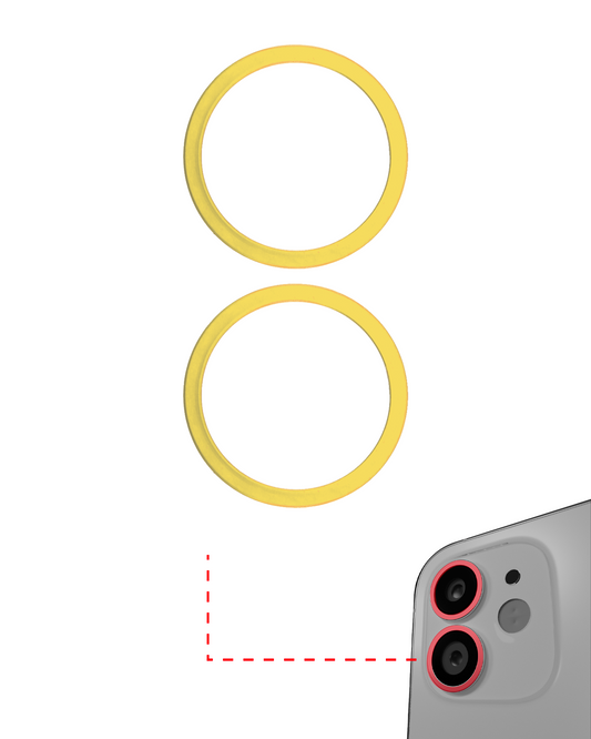 ANILLO PARA CAMARA IPHONE 11 (AMARILLO) (JUEGO DE 2 PIEZAS)