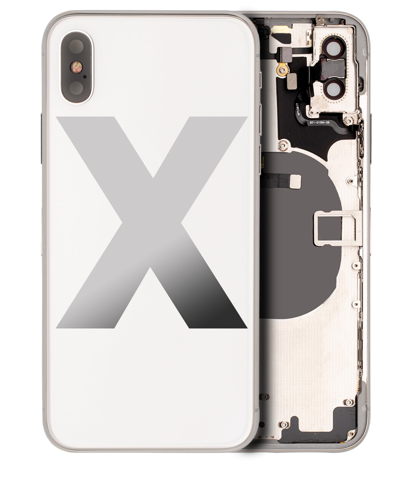 CARCASA POSTERIOR IPHONE X) (SILVER)