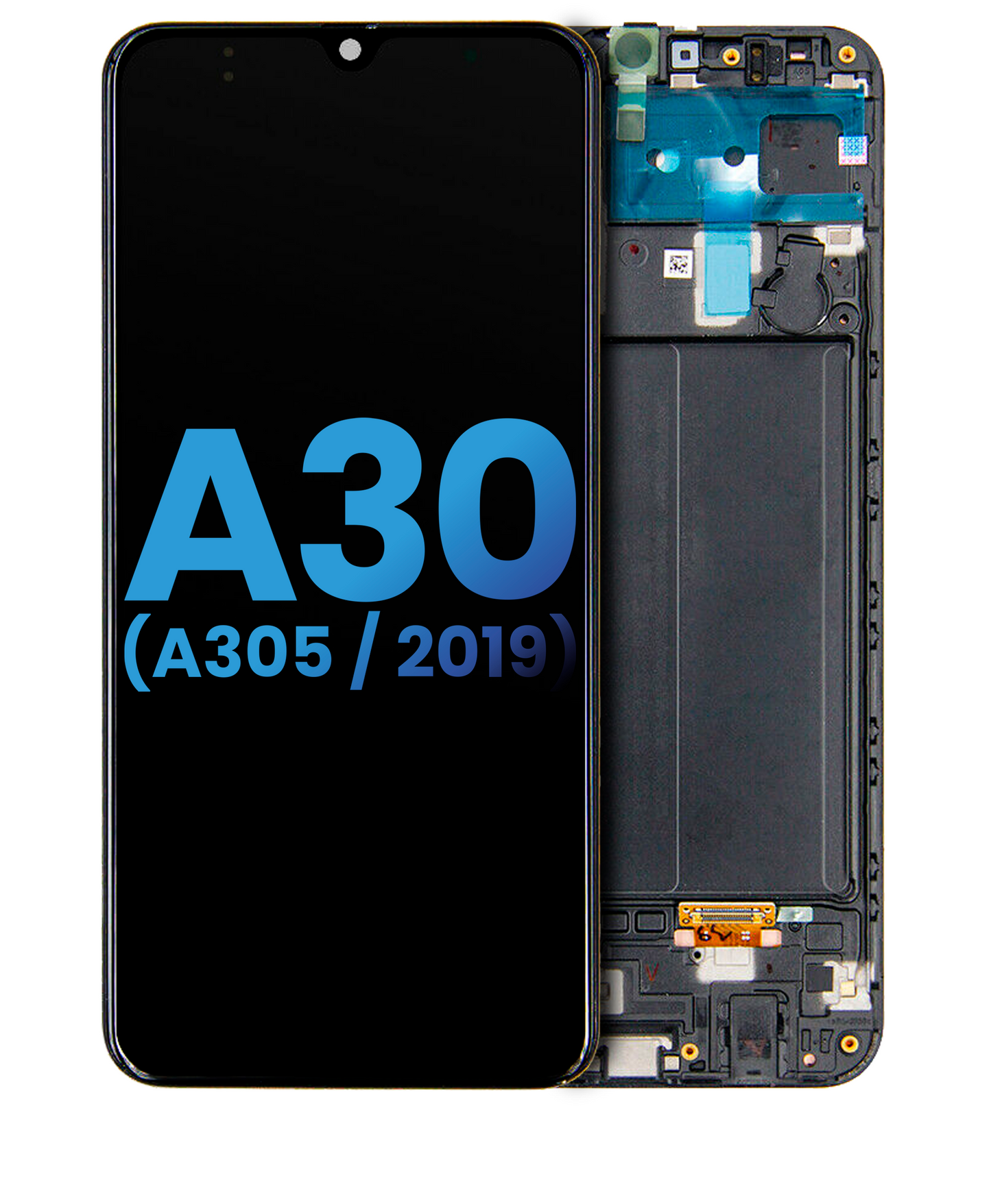 DISPLAY LCD CON MARCO SAMSUNG GALAXY A30 (A305 / 2019) (AFTERMARKET: INCELL) (TODOS LOS COLORES)