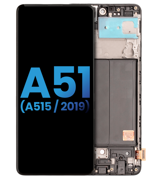 DISPLAY LCD CON MARCO SAMSUNG GALAXY A51 4G (A515 / 2019) (SIN ESCçNER DE HUELLAS DACTILARES) (AFTERMARKET: INCELL) (TODOS LOS COLORES)