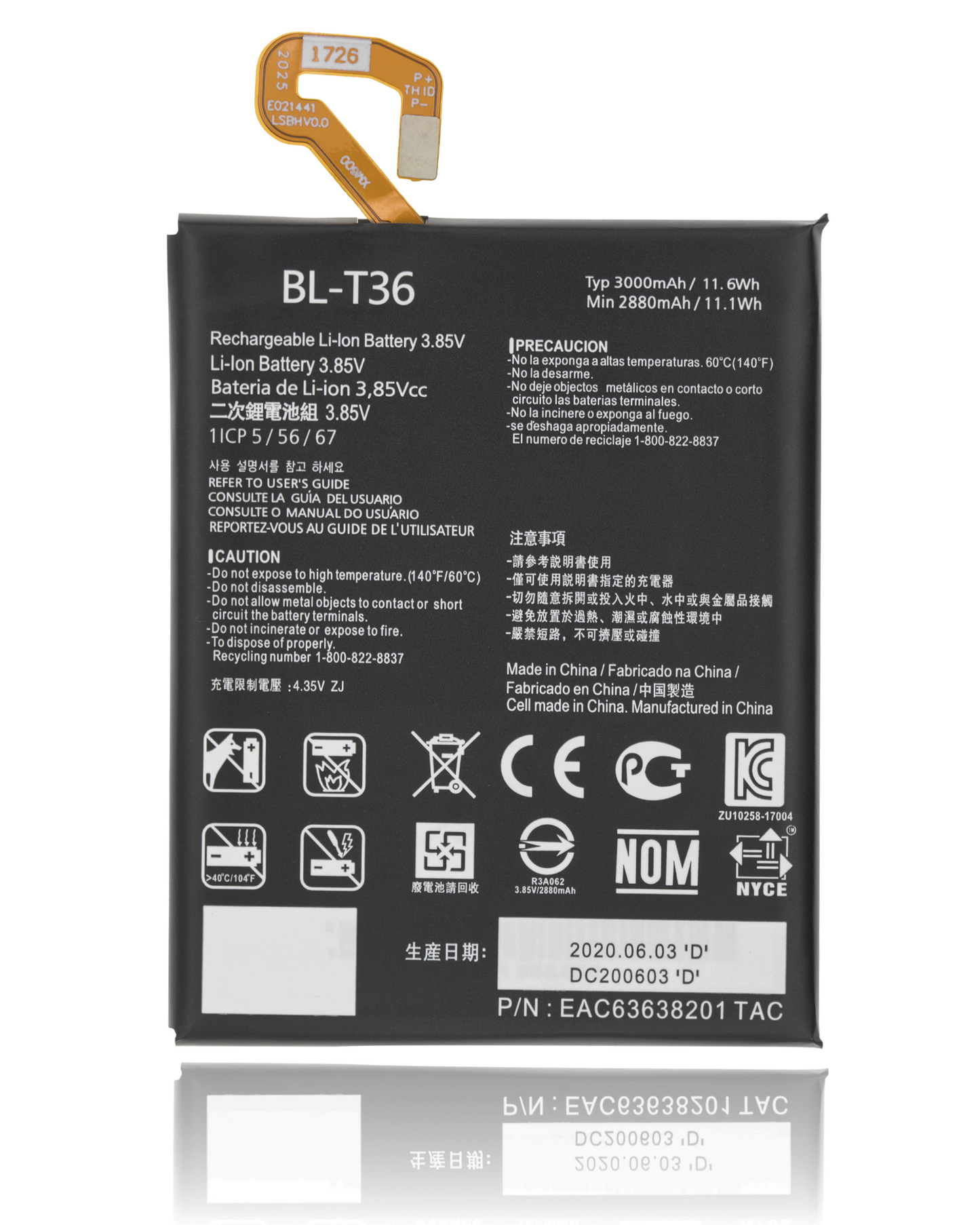 BATERIA DE REEMPLAZO PARA LG K30 / PHOENIX PLUS (X410) (BL-T36)