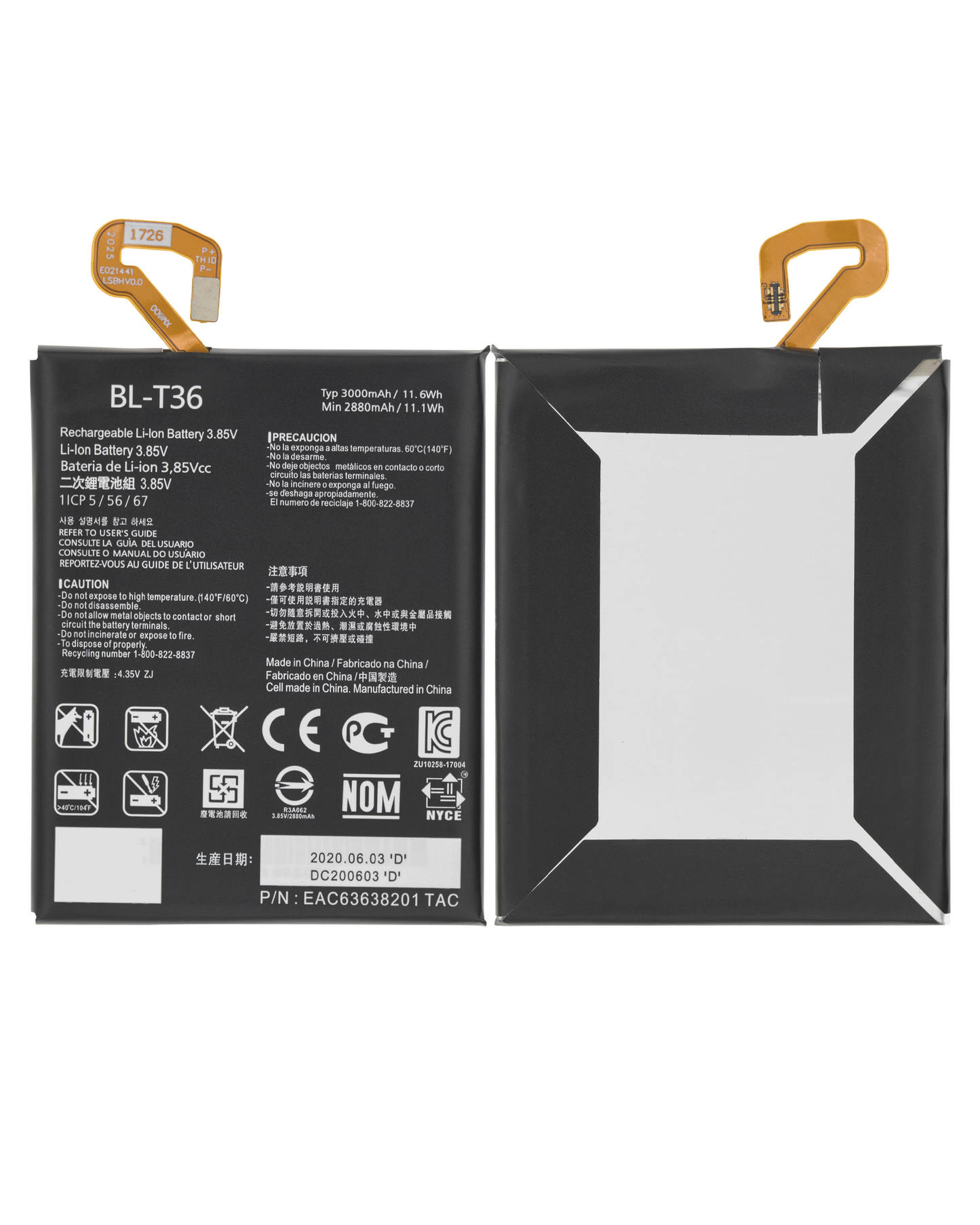 BATERIA DE REEMPLAZO PARA LG K30 / PHOENIX PLUS (X410) (BL-T36)