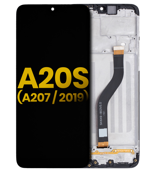 PANTALLA LCD CON MARCO SAMSUNG GALAXY A20S (A207 / 2019) (REFURBISHED) (TODOS LOS COLORES)