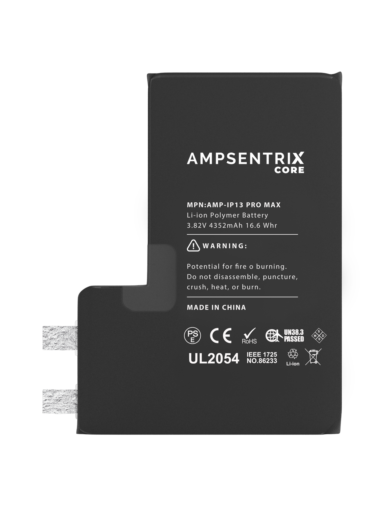 BATERIA AMPSENTRIX CORE COMPATIBLE PARA IPHONE 13 PRO MAX (REQUERIDA SOLDADURA PUNTUAL)