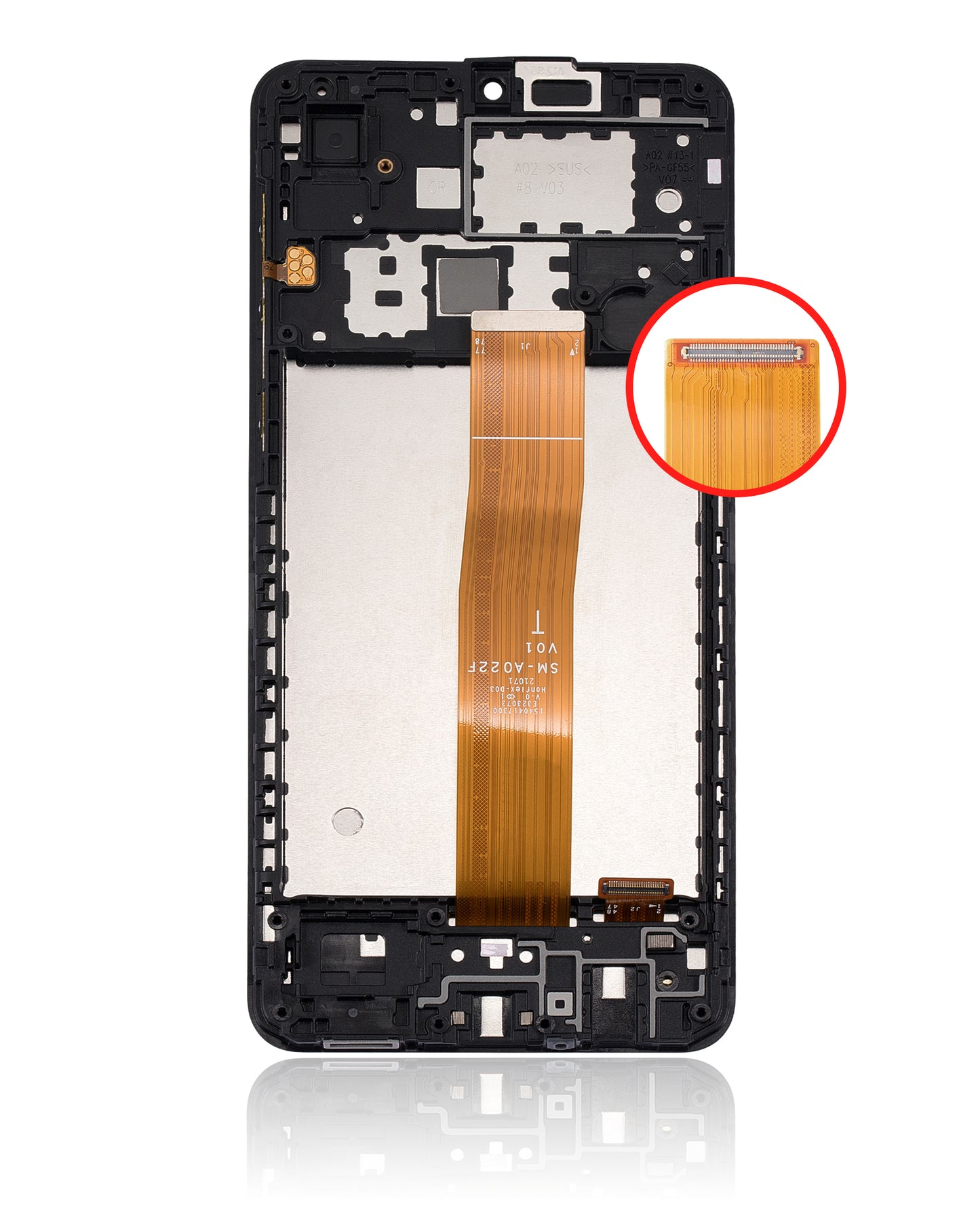 PANTALLA LCD CON MARCO SAMSUNG GALAXY A02 (A022 / 2020) (REFURBISHED) (TODOS LOS COLORES)