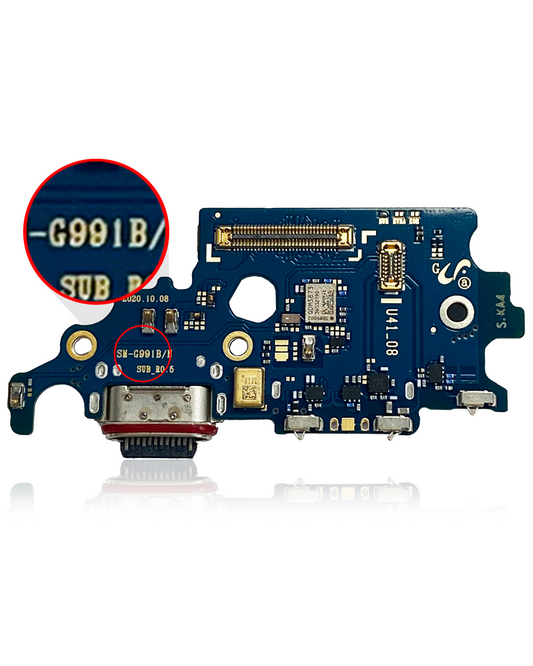 PLACA DE PUERTO DE CARGA CON LECTOR DE TARJETAS SIM COMPATIBLE CON SAMSUNG GALAXY S21 5G (G991B) (VERSIîN INTERNACIONAL)