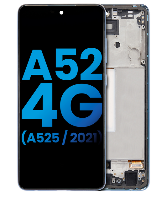 PANTALLA INCELL CON MARCO SAMSUNG GALAXY A52 4G (A525 / 2021) (Aftermarket : Incell) (Awesome Blue)