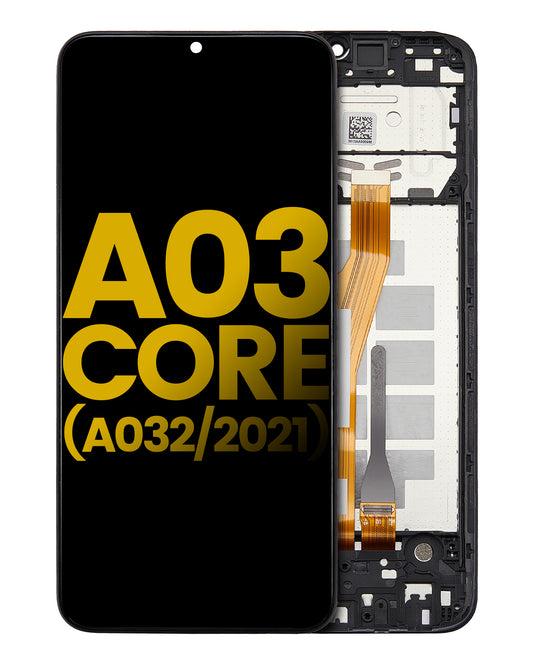 PANTALLA LCD CON MARCO SAMSUNG GALAXY A03 CORE (A032 / 2021) (REFURBISHED) (NEGRO)