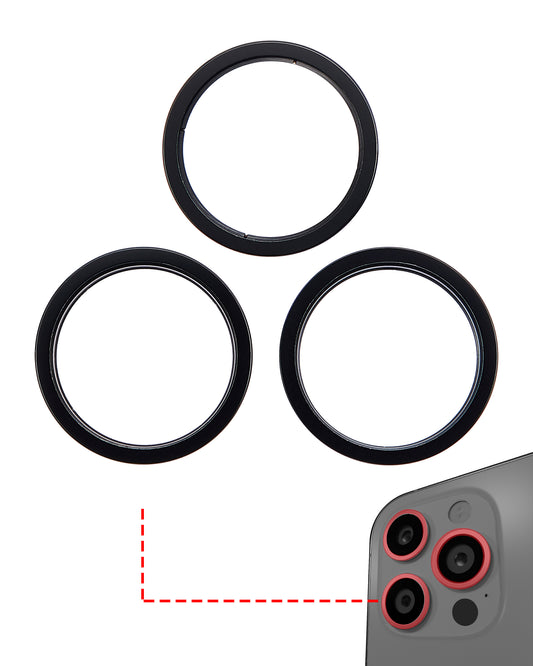 ANILLO PARA CAMARA IPHONE 14 PRO / 14 PRO MAX (SPACE BLACK) (SET DE 3 PIEZAS)