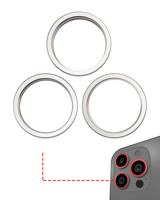 ANILLO PARA CAMARA IPHONE 14 PRO / 14 PRO MAX (SILVER) (SET DE 3 PIEZAS)