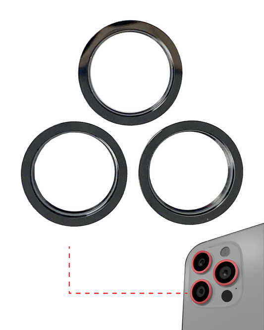 ANILLO PARA CAMARA IPHONE 11 PRO / 11 PRO MAX (NEGRO) (JUEGO DE 3 PIEZAS)