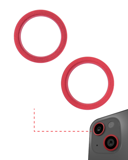 ANILLO PARA CAMARA IPHONE 13/13 MINI (ROJO) (JUEGO DE 2 PIEZAS)