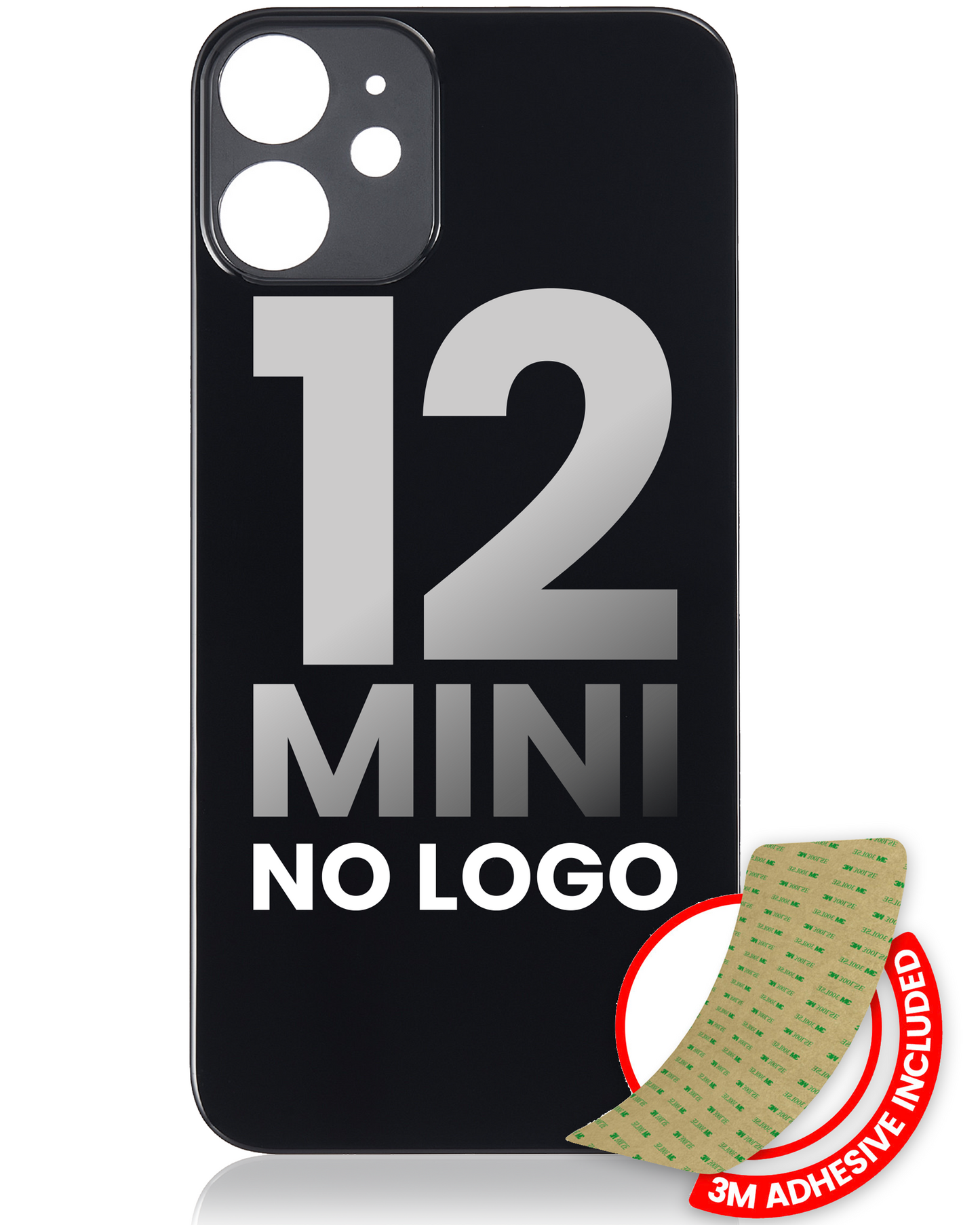 TAPA BATERIA PARA IPHONE 12 MINI (SIN LOGOTIPO) (NEGRO)