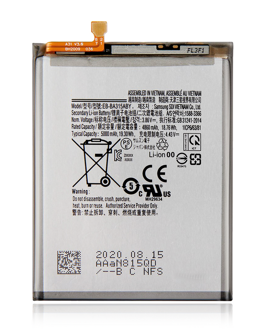 REPLACEMENT BATTERY FOR SAMSUNG GALAXY A31 (A315 / 2020) / A32 (A325 / 2021) / A22 4G (A225 / 2021) (EB-BA315ABY)