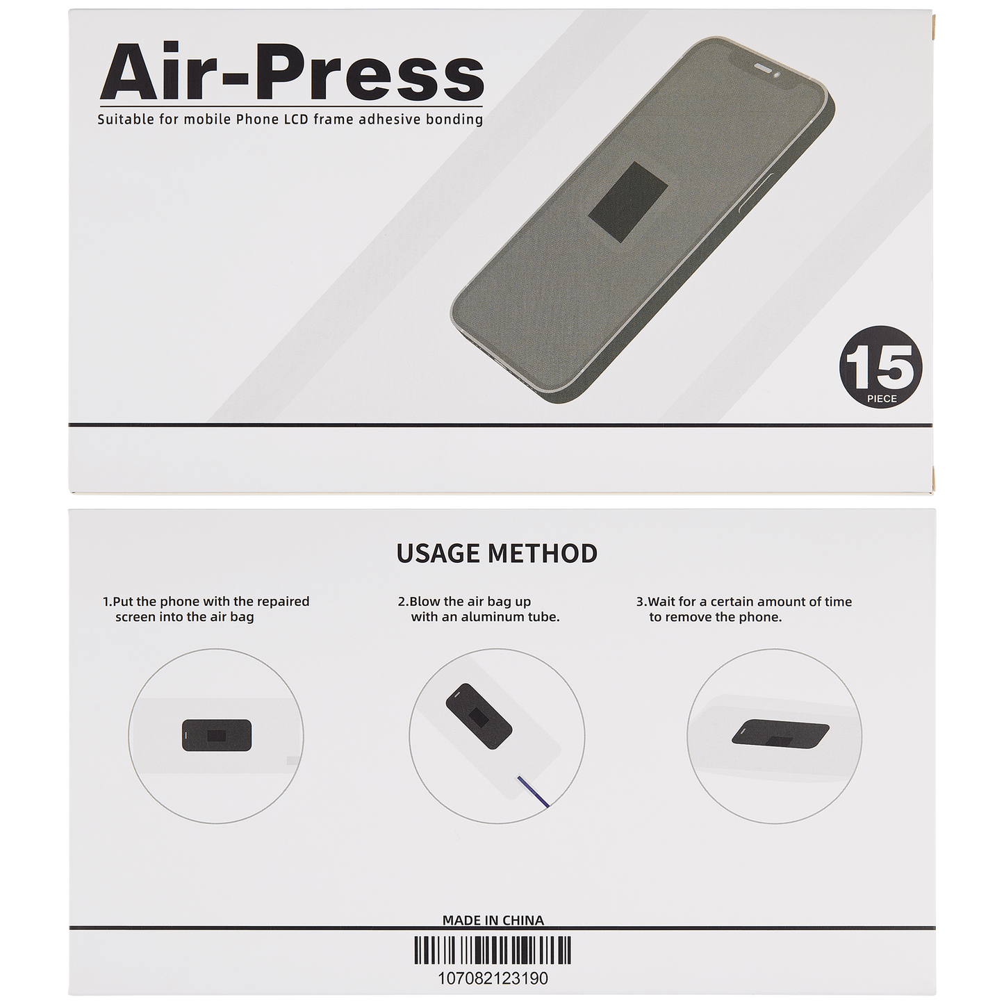 AIR-PRESS UN ENLACE ADHESIVO DE MARCO LCD DE TELƒFONO MîVIL (15 PAQUETE)