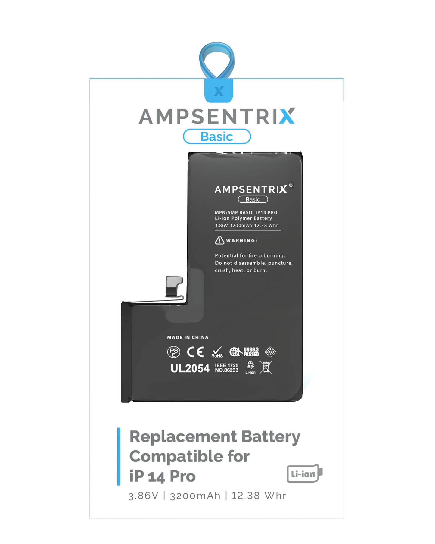 BATERêA DE REEMPLAZO COMPATIBLE PARA IPHONE 14 PRO (AMPSENTRIX BASIC)