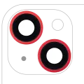 CRISTAL DE CAMARA CON ANILLO IPHONE 14 /14 PLUS (CONJUNTO DE 2 PIEZAS) (AFTERMARKET) (ROJO)