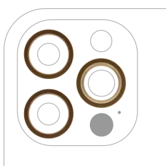 ANILLO PARA CAMARA IPHONE 12 PRO (ORO) (JUEGO DE 3 PIEZAS)
