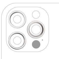 ANILLO PARA CAMARA IPHONE 12 PRO (PLATA) (JUEGO DE 3 PIEZAS)