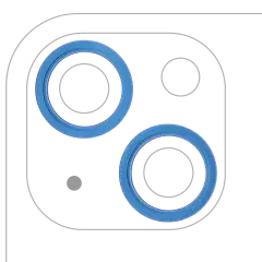 ANILLO PARA CAMARA IPHONE 13/13 MINI (AZUL) (JUEGO DE 2 PIEZAS)
