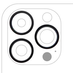ANILLO PARA CAMARA IPHONE 14 PRO / 14 PRO MAX (SPACE BLACK) (SET DE 3 PIEZAS)