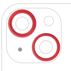 ANILLO PARA CAMARA IPHONE 14 /14 PLUS (ROJO) (SET DE 2 PIEZAS)
