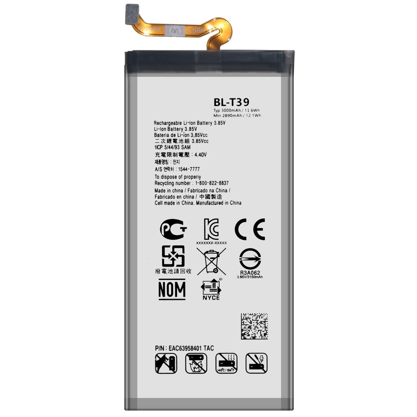 BATERIA DE REEMPLAZO PARA LG G7 / G7 ONE / Q7 / Q7 PLUS / ARISTO 5 / K31 (BL-T39)