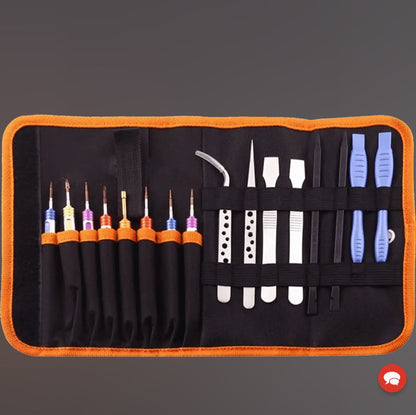 16-In-1 Electronics Repair Tool Kit With Carrying Pouch