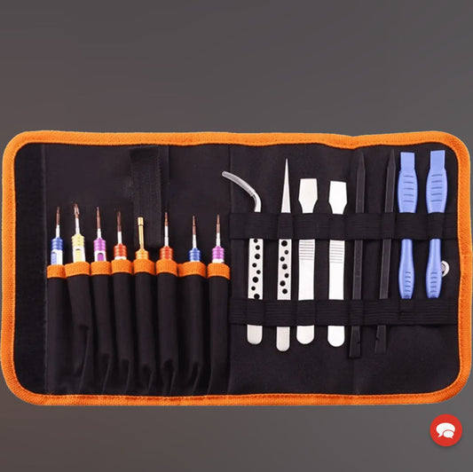 16-In-1 Electronics Repair Tool Kit With Carrying Pouch