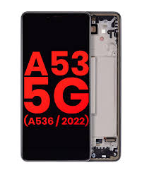 DISPLAY LCD CON MARCO SAMSUNG GALAXY A53 5G (A536 / 2022) (SIN SENSOR DE HUELLA DIGITAL) (AFTERMARKET: INCELL) (PEACH)